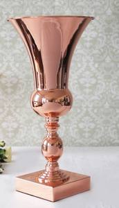 Florero de boda de estilo moderno de lujo Centro de mesa de boda de metal con acabado de oro alto con embalaje de logotipo personalizado al por mayor - Product Image 3