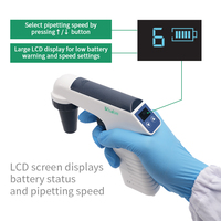 Remplisseur de pipette électrique WISDOM Gamme 0.1-100mL Contrôleur de contrôle à 6 vitesses avec écran LCD pour culture cellulaire et laboratoires cliniques