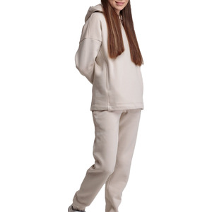 Ensemble de survêtement imprimé respirant deux pièces élégant et personnalisé pour femme, 100 % coton molletonné épais, longueur intégrale, hiver - Product Image 2