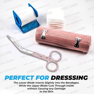 Ciseaux à pansement médical Vaslcare avec lames émoussées Sharpe Ciseaux à pansement Lister en acier inoxydable avec motif - Product Image 4