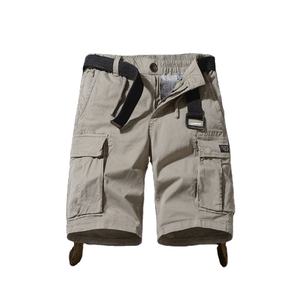 Shorts Cargo Décontractés en Coton Tricoté pour Hommes, Taille Mi-Haute Élastique, Respirants, avec Fermeture Éclair, Coupe Ample, Multi-Poches, Longueur Sous le Genou - Vente en Gros - Product Image 4