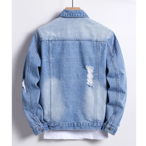 Chaqueta Vaquera Personalizada al por Mayor para Hombre, Estilo Urbano, Patrón de Letras, Tejido Recubierto, Cortavientos, Transpirable, Ajuste Entallado, Logotipo Frontal - Product Image 2