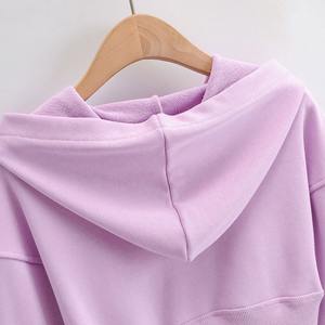 Sudadera de Alta Calidad para Mujer, Color Sólido, Cuello con Cremallera, Estilo Crop Top, de Algodón - Product Image 4