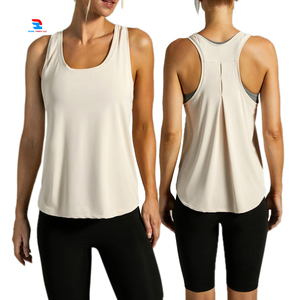 U-Neck Racer-Back Tank <b>Top</b> Ladies Streetwear Lightweight Workout Tank <b>Top</b> Quick Dry Singlet <b>Vest</b> <b>Women</b> - Product Image 1