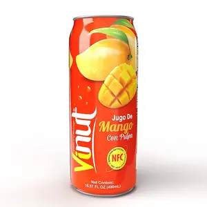 Bebida de jugo de mango tropical vietnamita Vinut de 490ml con pulpa de servicio OEM ODM DE FÁBRICA DE Vietnam