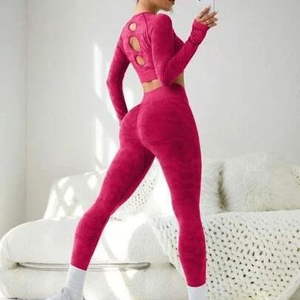 Conjunto de Leggings para Mujer 2026, Ropa de Yoga sin Costuras, Espalda Descubierta, Manga Larga, Pantalones de Yoga con Efecto Levanta Glúteos, Traje Deportivo, Ropa de Fitness, Traje de Yoga para Mujer - Product Image 5