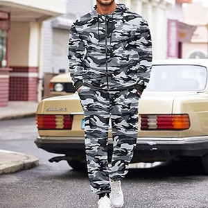 Ensemble 2 pièces pour hommes, veste et pantalon zippés à manches longues, survêtements athlétiques téléchargés par Dress Sports - Product Image 5