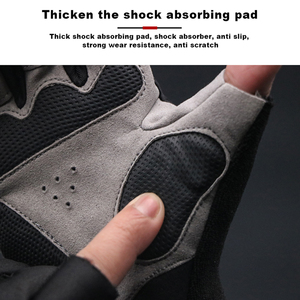 ถุงมือขี่จักรยานครึ่งนิ้วแบบปรับแต่งได้ถุงมือเจลกันลื่นระบายอากาศได้ดีป้องกันแรงกระแทกสำหรับขับขี่แข่งรถ - Product Image 3