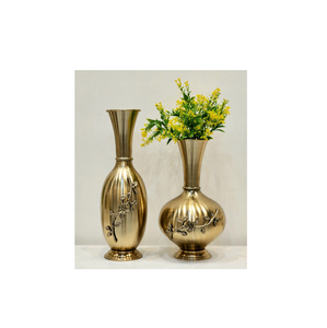 Vases de table marron en métal lot de 2 pots de fleurs style côtier Vase à fleurs en métal grande vente prix de gros mariages - Product Image 5