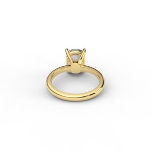 Elegant Cushion Cut Lab <b>Diamond</b> <b>Ring</b> Plain Band 14kt Yellow Gold - Product Image 4