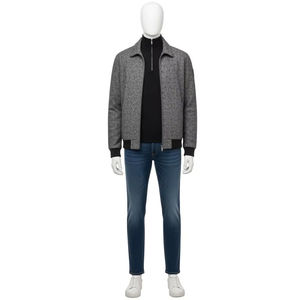 Veste pour homme en tricot respirant en laine peignée Tissu en polyester Impression par transfert thermique Vêtement d'extérieur léger Fournisseur de vêtements personnalisés - Product Image 2