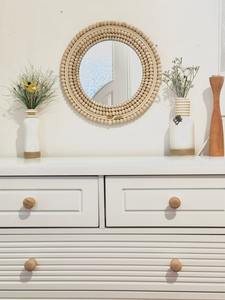 Letest Trending Vintage Round Wall <b>Mirror</b> Resin and Wood Frame <b>for</b> Home Decor <b>Dressing</b> Living Room Rustic Wedding - Product Image 2