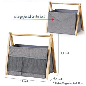 Estante de Almacenamiento de Revistas Moderno, Plegable y Multifuncional de Bambú para Muebles de Oficina - Product Image 4