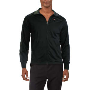 Giacca sportiva Champion da uomo in mesh colorblock, calda, autunnale, con cerniera, impermeabile, in PU e spandex, taglia XL, ricamata, nera - Product Image 1