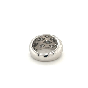 Bague en diamant naturel taillé baguette en or blanc Bague en dôme classique en forme de grappe plaqué argent sterling 925 pour les anniversaires - Product Image 3