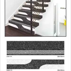 Vistaar Acabado Mate 48x12 48x8 GVT Porcelana Antideslizante Escalón Elevador Azulejos 11mm Mármol Negro Verde - Product Image 1