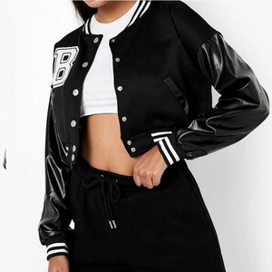 Covered Button Women Letterman <b>Jacket</b> Light Weight Letterman <b>Jacket</b> Winter Wear Letterman <b>Jacket</b> - Product Image 5