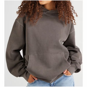 Poids lourd 80% coton 20% Polyester haute qualité surdimensionné goutte épaule 380 GSM lavé fermeture éclair doublé polaire hommes à capuche - Product Image 1