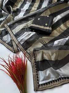 SHIV FASHION Designer Premium Tissus Organza Sarees Broderie de Fil et de Sequins Mode Traditionnelle Indienne et Pakistanaise Mariages et Festivals - Product Image 6