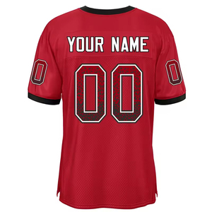 Jersey de Fútbol Americano Personalizado de Alta Calidad, Transpirable, Tallas Grandes, Impresión por Transferencia de Calor, Nombres de Equipos Bordados, Protección UV - Product Image 3