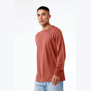 เสื้อยืดแขนยาวลาย Clay Heather CVC: ผ้าฝ้ายผสมผสม52% และโพลี48% ผสมระดับพรีเมียมขนาด4.2ออนซ์ใส่ได้ทั้งชายและหญิง" - Product Image 2