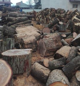 Stacked Hardwood Firewood <b>Logs</b> Ready for Use Outdoor Storage - Product Image 3