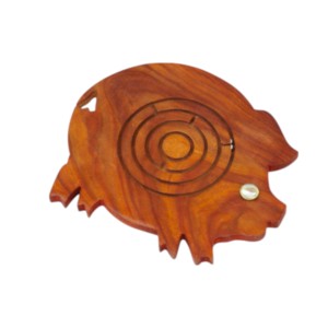 Juego de rompecabezas de laberinto de bolas de madera con forma de puercoespín para niños y adultos, juguete artesanal - Product Image 3