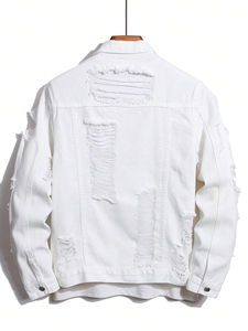 Denim Diateressed Jeans <b>Jacket</b> <b>for</b> <b>Men</b> Winter Eco-Friendly Windproof High Quality in Wholesale Price Pakistani Made - Product Image 2