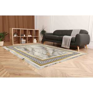 Tapis imprimé marbré abstrait : design 3D luxueux pour salon, tapis en velours - Product Image 4