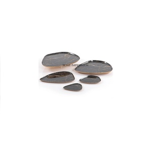 Available in Many Size and Unique Shape Black Color Antique Designer Enamel Finished Premium Quality Metal Serving <b>Tray</b> Supplies - Product Image 1