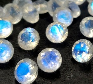 Piedra lunar arcoíris Natural corte redondo 8mm facetado calidad AAA-piedra lunar arcoíris llamativa azul superior piedra preciosa suelta - Product Image 6