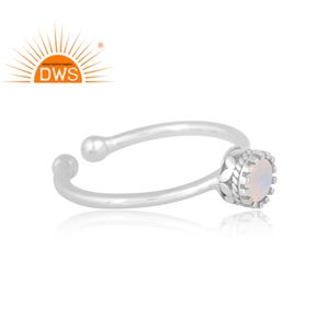 Nouvelle tendance Design 925 argent naturel arc-en-ciel pierre de lune bague en pierres précieuses pour les femmes conception personnalisée fournisseur de bijoux - Product Image 4
