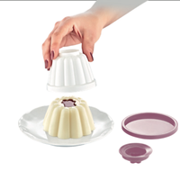 Moule à pudding et à gâteau en plastique bleu Afossa avec couvercles antiadhésifs réutilisables, écologiques, PP+PE, 9x9x12 CM, outils de cuisine pour desserts