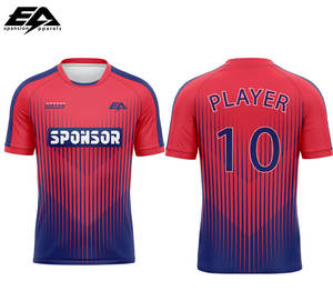 Haute qualité 100% Polyester Logo personnalisé couleur maillot de football tissu doux nom personnalisé numéro haut fabriqué par Club - Product Image 1