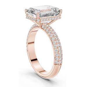 Anillo de Diamante de Laboratorio con Corte Esmeralda de 6.004 CT para Mujer, Claridad VVS-VS EF, Oro de 18KT, 14KT, 10KT y Plata 925, Oro Rosa, Amarillo, Blanco - Product Image 5