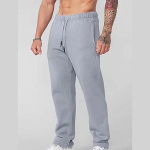 Pantalones de chándal para hombre, pantalones para correr 100% de algodón de talla grande, cintura media, pierna ancha recta, Jogger, pantalones informales de otoño para hombre - Product Image 3