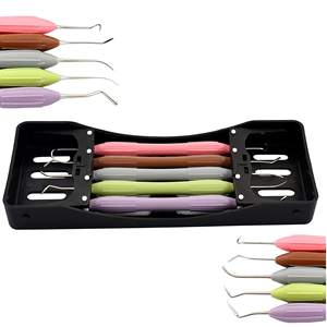 Compuesto dental del ombligo para instrumentos de relleno Juego de mango de silicona de 5 piezas Instrumentos quirúrgicos dentales de clase I certificados CE - Product Image 6