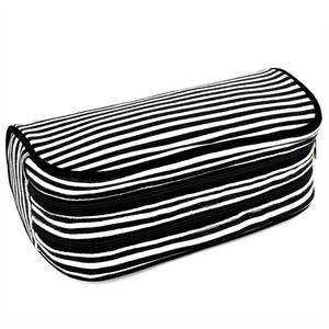 z230坚固优质大帆布儿童铅笔盒文具架黑色条纹图案大铅笔盒