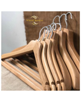 Cintres en bois plats à un seul niveau, personnalisables avec logo, multifonctionnels, avec crochet brillant, pour costumes et manteaux, pour salon, vente en gros