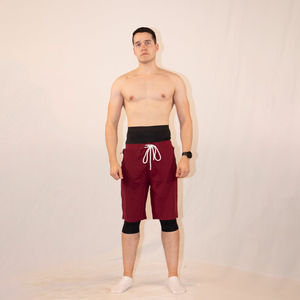กางเกงว่ายน้ำผ้าแคนวาสแบบเรียบสำหรับผู้ชาย ซุนนะห์ ฮาลาล ไฮสตรีท ป้องกันน้ำ ยับยาก สไตล์อิสลาม รับสกรีนโลโก้ - Product Image 1