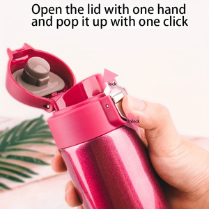 CL 500ml 304 Stainless Steel Pop Up Lid Vacuum Insulated <b>Thermos</b> <b>Bottle</b> Large Capacity for Travel Car Outdoor - Product Image 5
