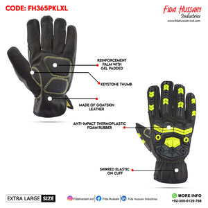 Gants de mécanicien de protection contre les chocs de sécurité antidérapants en cuir de chèvre TPR avec protection maximale dans le gant de conception de pouce Keystone - Product Image 5