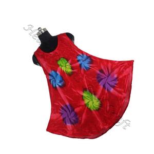 Rayón India Mejor Tie Dye Diseño Patrón Vestido estampado Ropa de fiesta Vestido de tela de rayón Señoras Elegante Vestido de cena Tie Dye Sin mangas - Product Image 3