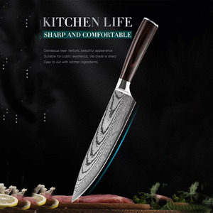 Damascus มีดเชฟด้ามไม้ญี่ปุ่นทำจากสแตนเลสใช้ทำอาหารในครัวงานตามสั่ง - Product Image 5