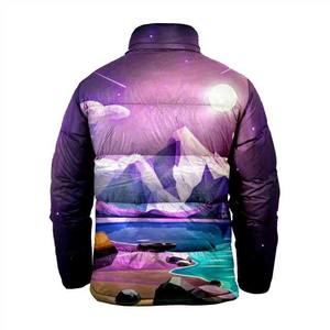 Chaqueta de invierno de longitud larga para exteriores, cuello levantado, cierre de cremallera, impermeable, a prueba de viento, transpirable, ligero, tejido sólido - Product Image 2