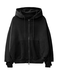 Sudadera con Capucha y Cremallera para Hombre, Estilo Desgastado, Hombros Caídos, Marca Privada, MOQ Bajo, Venta Caliente, Hecho en Pakistán, Talla Grande, Unisex, Ropa Casual - Product Image 5