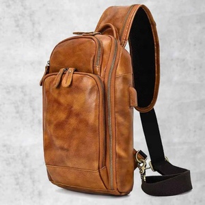 Genuine Leather Sling <b>Bag</b> <b>for</b> <b>Men</b> Crossbody Shoulder Travel Large Capacity Vintage High Quality Customizable Chest Gift LCB-0090 - Product Image 1