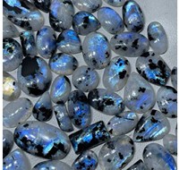 Haute qualité arc-en-ciel pierre de lune Cabochon 3mm coupe ovale forme de lune pierre précieuse d'agate naturelle en vrac