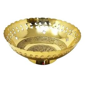 Bol de service en métal pour table à manger, design moderne standard, finition couleur or, cadeaux, service de table pour le dîner et le déjeuner, sans danger pour les aliments - Product Image 1