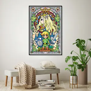 Affiche en vitrail sur le thème de la fenêtre d'église de la Légende de Zelda - Product Image 2
